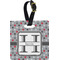 Red & Gray Polka Dots Personalized Square Luggage Tag