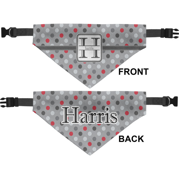 Red & Gray Polka Dots Pet Bandana Approval