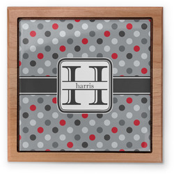 Red & Gray Polka Dots Pet Urn w/ Name and Initial