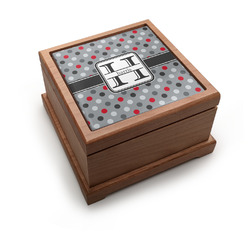 Red & Gray Polka Dots Pet Urn w/ Name and Initial