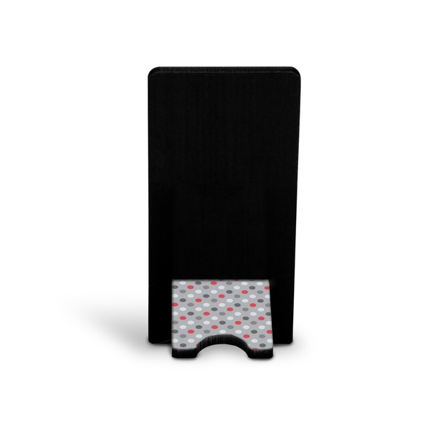 Red & Gray Polka Dots Phone Stand - Back