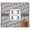 Red & Gray Polka Dots Picnic Blanket - Flat - With Basket
