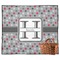 Red & Gray Polka Dots Outdoor Picnic Blanket (Personalized)
