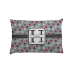 Red & Gray Polka Dots Pillow Case - Standard (Personalized)