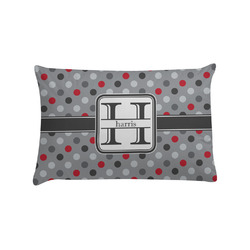 Red & Gray Polka Dots Pillow Case - Standard (Personalized)