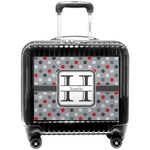 Red & Gray Polka Dots Pilot / Flight Suitcase (Personalized)