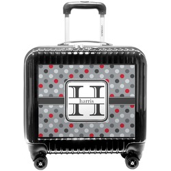 Red & Gray Polka Dots Pilot / Flight Suitcase (Personalized)