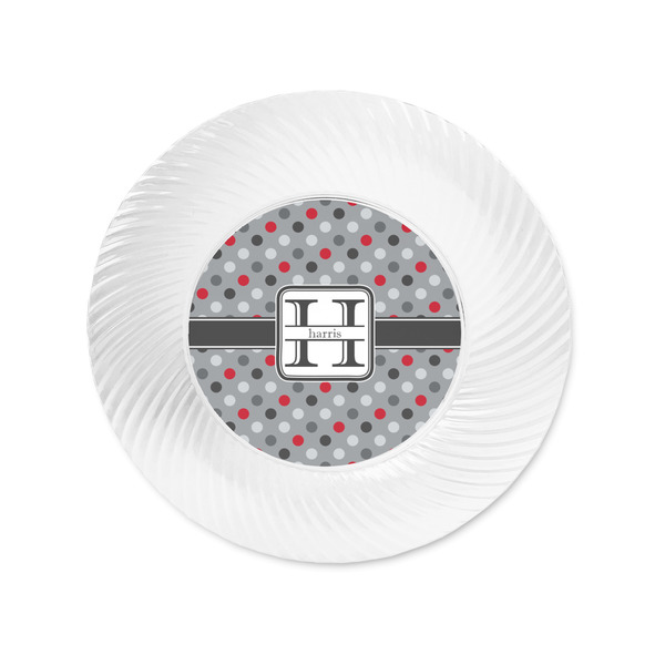 Red & Gray Polka Dots Plastic Party Appetizer & Dessert Plates - Approval