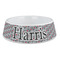 Red & Gray Polka Dots Plastic Dog Bowl - Large (Personalized)