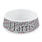 Red & Gray Polka Dots Plastic Dog Bowl - Small (Personalized)