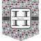 Red & Gray Polka Dots Iron On Faux Pocket (Personalized)