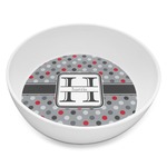 Red & Gray Polka Dots Melamine Bowl - 8 oz (Personalized)