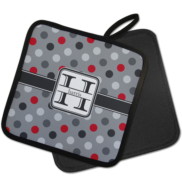 Red & Gray Polka Dots Pot Holders - PARENT MAIN