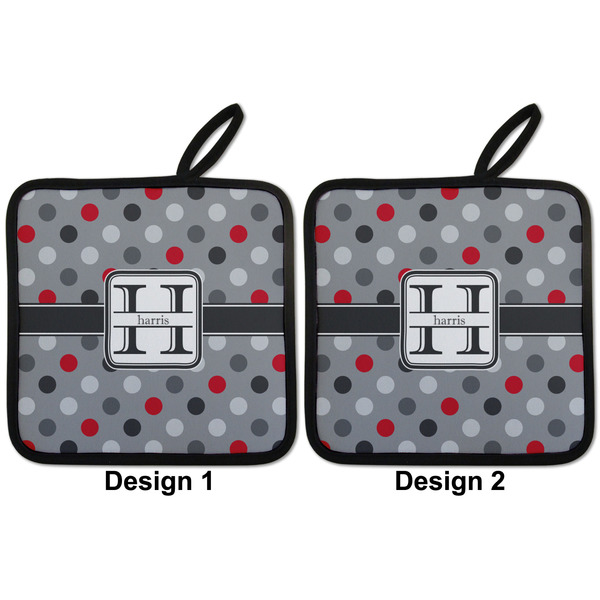 Red & Gray Polka Dots Pot Holders - Set of 2 APPROVAL