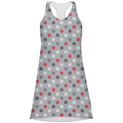 Red & Gray Polka Dots Racerback Dress - 2X Large (Personalized)