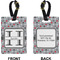 Red & Gray Polka Dots Rectangle Luggage Tag (Front + Back)