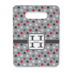 Red & Gray Polka Dots Rectangular Trivet with Handle (Personalized)
