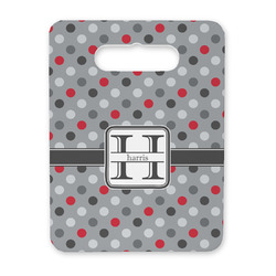 Red & Gray Polka Dots Rectangular Trivet with Handle (Personalized)