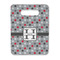Red & Gray Polka Dots Rectangle Trivet with Handle - FRONT