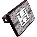 Red & Gray Polka Dots Rectangular Trailer Hitch Cover - 2" (Personalized)