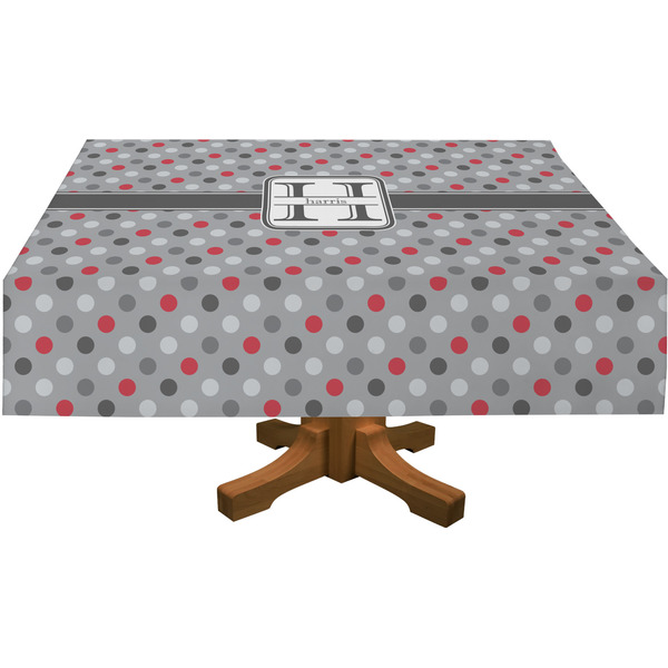 Red & Gray Polka Dots Tablecloths (Personalized)