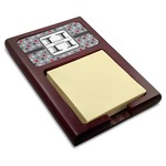 Red & Gray Polka Dots Red Mahogany Sticky Note Holder (Personalized)