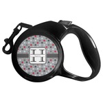 Red & Gray Polka Dots Retractable Dog Leash - Large (Personalized)