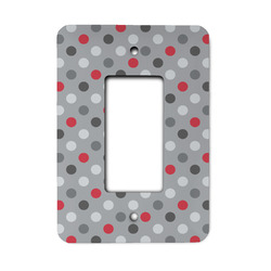 Red & Gray Polka Dots Rocker Style Light Switch Cover - Single Switch