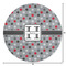 Red & Gray Polka Dots Round Area Rug - Size