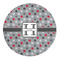 Red & Gray Polka Dots 5' Round Indoor Area Rug (Personalized)