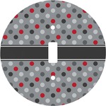 Red & Gray Polka Dots Round Light Switch Cover