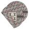 Red & Gray Polka Dots Round Linen Placemats - MAIN (Double-Sided)