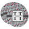 Red & Gray Polka Dots Round Paper Coaster - Main