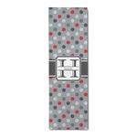 Red & Gray Polka Dots Runner Rug - 2.5'x8' w/ Name and Initial