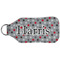 Red & Gray Polka Dots Sanitizer Holder Keychain - Large (Back)