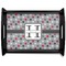 Red & Gray Polka Dots Black Wooden Tray - Large (Personalized)