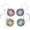 Red & Gray Polka Dots Wine Charms (Set of 4) (Personalized)
