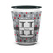 Red & Gray Polka Dots Shot Glass - Two Tone - FRONT