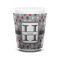 Red & Gray Polka Dots Ceramic Shot Glass - 1.5 oz - White - Set of 4 (Personalized)