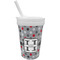 Red & Gray Polka Dots Sippy Cup with Straw (Personalized)