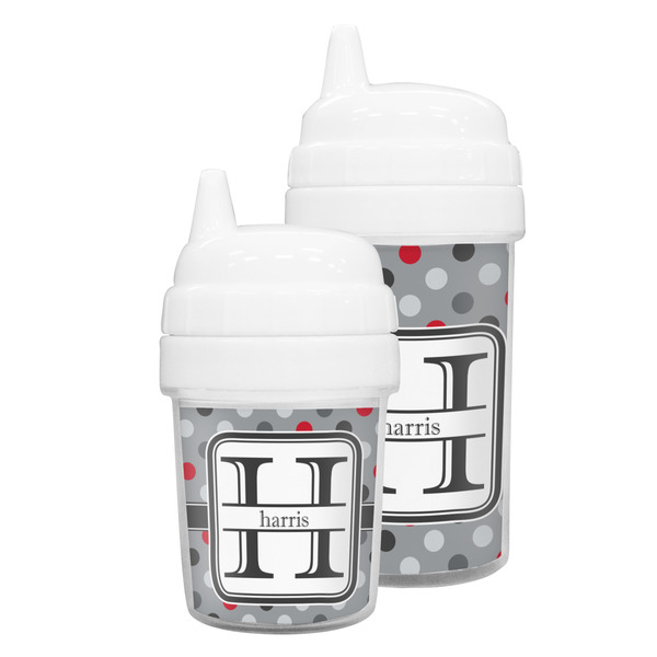 Red & Gray Polka Dots Sippy Cups