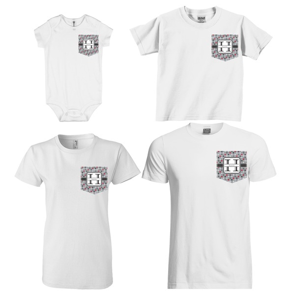 Red & Gray Polka Dots Sized Pockets on Various Products