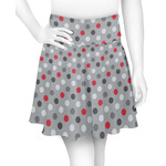 Red & Gray Polka Dots Skater Skirt - 2X Large
