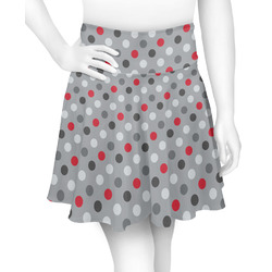 Red & Gray Polka Dots Skater Skirt (Personalized)