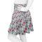 Red & Gray Polka Dots Skater Skirt - Side