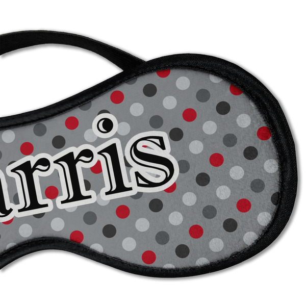 Red & Gray Polka Dots Sleeping Eye Mask - DETAIL Large
