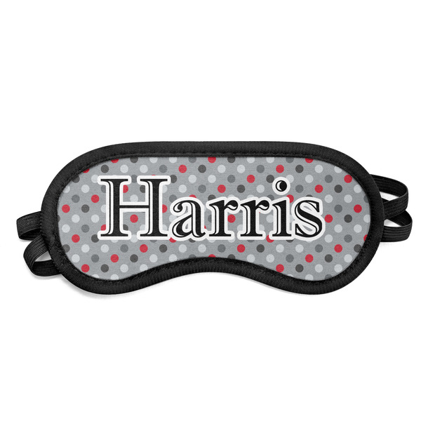 Custom Red & Gray Polka Dots Sleeping Eye Mask (Personalized)