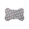 Red & Gray Polka Dots Bone Shaped Dog Food Mat (Small) (Personalized)