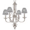 Red & Gray Polka Dots Small Chandelier Shade - LIFESTYLE (on chandelier)