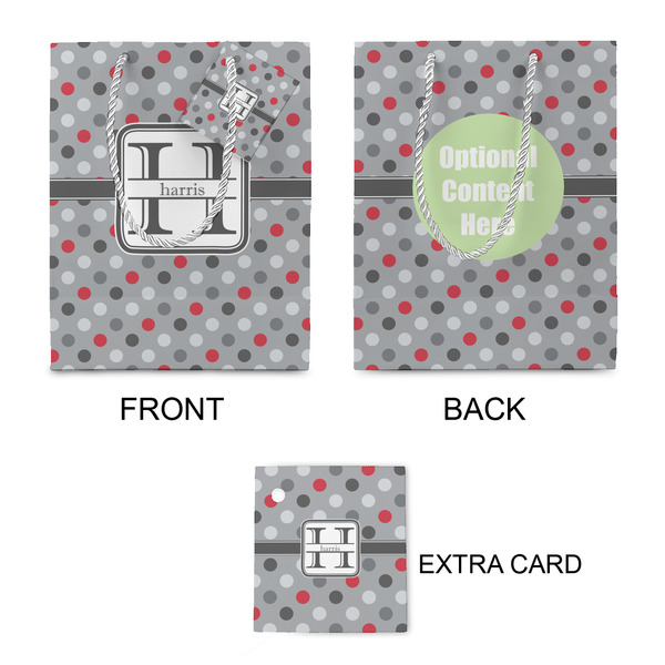 Red & Gray Polka Dots Small Gift Bag - Approval